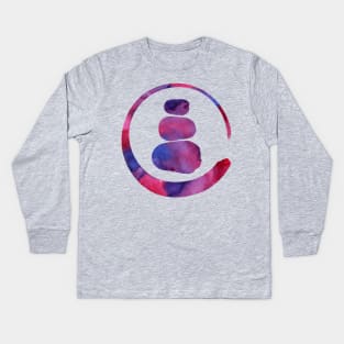 Zen Enso Circle and Zen stones Kids Long Sleeve T-Shirt